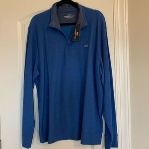 Vineyard Vines NWT blue quarter zip pullover sweater size large